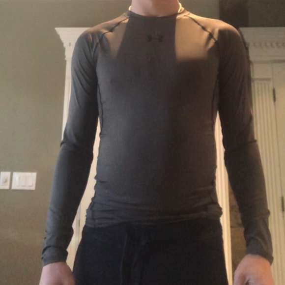 Under Armour Mens Athletic Compression Long Sleeve Shirt Size Medium - Grey - - Picture 7 of 7